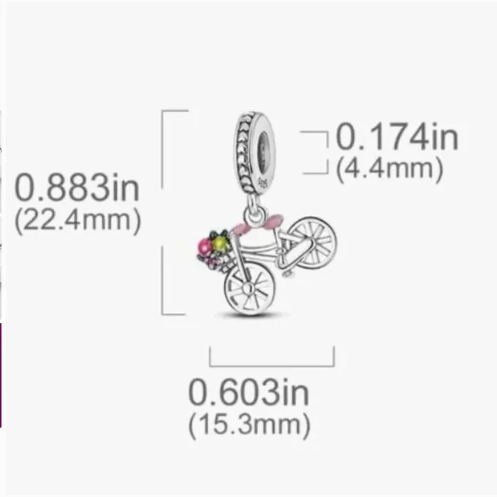 Bicycle 925 Sterling Silver Charm compatible with Pandora